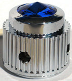 A/C Heater Control Dial Knob For 1/4" Shaft Blue Jewel Plastic UP#41152 Each