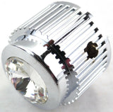 A/C Heater Control Dial Knob Clear Jewel Chrome Plastic 1/4" Shaft UP41153 Each