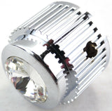 A/C Heater Control Dial Knob Clear Jewel Chrome Plastic 1/4" Shaft UP41153 Each