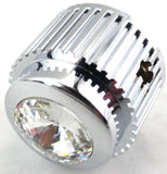 A/C Heater Control Dial Knob Clear Jewel Chrome Plastic 1/4" Shaft UP41153 Each