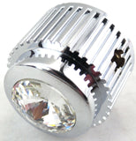 A/C Heater Control Dial Knob Clear Jewel Chrome Plastic 1/4" Shaft UP41153 Each