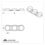 2-3/16" Gauge Cover Trio Horizontal for Peterbilt 2006-20 UP#41295 Each