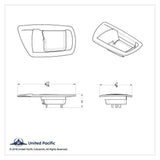 Interior Door Handle Trim Set for Kenworth 2006 & Newer Plastic UP#41411