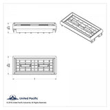 A/C Heater Vent for Kenworth Sleeper Berth Plastic w/Frame 7"x 2-15/16 UP#41427