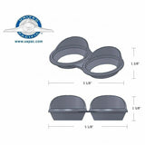 Gauge Cover Small Dual for Kenworth 2006+ Regular Depth Tape Mnt Visor UP#41434