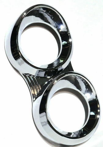 gauge cover dual small vertical visor chrome plastic for Peterbilt 1987-2005
