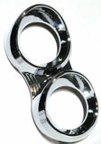 gauge cover dual small vertical visor chrome plastic for Peterbilt 1987-2005