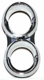 gauge cover dual small vertical visor chrome plastic for Peterbilt 1987-2005