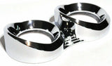 gauge cover dual small vertical visor chrome plastic for Peterbilt 1987-2005