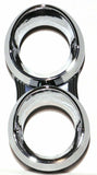 gauge cover dual small vertical visor chrome plastic for Peterbilt 1987-2005