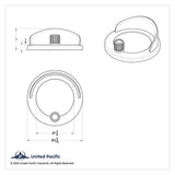 Clock Bezel w/Visor for Freightliner Coronado Columbia Blue 2-9/16" UP#41925