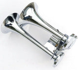 Train Horn 3 Bell Trumpet 145 Decibel +-10dB Chrome 3/8 Air Line 150PSI UP#46129