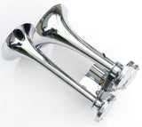 Train Horn 3 Bell Trumpet 145 Decibel +-10dB Chrome 3/8 Air Line 150PSI UP#46129