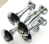 Train Air Horn 155 Decibels 4 Trumpet Chrome 120 PSI Max UP#46130