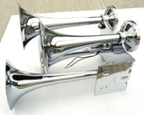Train Air Horn 155 Decibels 4 Trumpet Chrome 120 PSI Max UP#46130