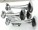 Train Air Horn 155 Decibels 4 Trumpet Chrome 120 PSI Max UP#46130