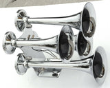 Train Air Horn 155 Decibels 4 Trumpet Chrome 120 PSI Max UP#46130