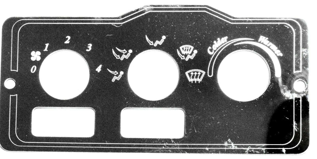 A/C heater control plate 2 switch 3 knob stainless metal for Peterbilt 1995-05