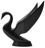 Hood Ornament Swan Bugler Matte Black Power Coated for Flat Hood Pull GG#48009