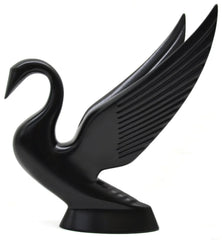 Hood Ornament Swan Bugler Matte Black Power Coated for Flat Hood Pull GG#48009