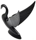 Hood Ornament Swan Bugler Matte Black Power Coated for Flat Hood Pull GG#48009
