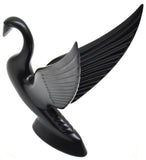 Hood Ornament Swan Bugler Matte Black Power Coated for Flat Hood Pull GG#48009