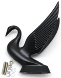 Hood Ornament Swan Bugler Matte Black Power Coated for Flat Hood Pull GG#48009