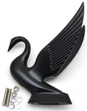 Hood Ornament Swan Bugler Matte Black Power Coated for Flat Hood Pull GG#48009