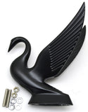 Hood Ornament Swan Bugler Matte Black Power Coated for Flat Hood Pull GG#48009