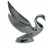 Hood Ornament Swan Bugler Chrome Flat Surface 2 Hole Mount 7 1/8" Tall GG#48010