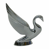 Hood Ornament Swan Bugler Chrome Flat Surface 2 Hole Mount 7 1/8" Tall GG#48010