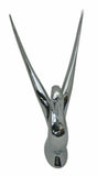 Hood Ornament Swan Bugler Chrome Flat Surface 2 Hole Mount 7 1/8" Tall GG#48010