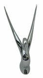 Hood Ornament Swan Bugler Chrome Flat Surface 2 Hole Mount 7 1/8" Tall GG#48010