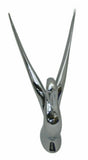 Hood Ornament Swan Bugler Chrome Flat Surface 2 Hole Mount 7 1/8" Tall GG#48010