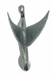 Hood Ornament Swan Bugler Chrome Flat Surface 2 Hole Mount 7 1/8" Tall GG#48010