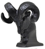 Hood Ornament Rams Head Matte Black Power Coated for Flat Hood Pull 3.5"GG#48050