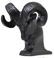 Hood Ornament Rams Head Matte Black Power Coated for Flat Hood Pull 3.5"GG#48050
