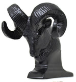 Hood Ornament Rams Head Matte Black Power Coated for Flat Hood Pull 3.5"GG#48050