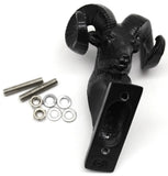 Hood Ornament Rams Head Matte Black Power Coated for Flat Hood Pull 3.5"GG#48050