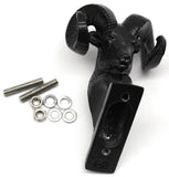 Hood Ornament Rams Head Matte Black Power Coated for Flat Hood Pull 3.5"GG#48050