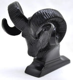Hood Ornament Rams Head Matte Black Power Coated for Flat Hood Pull 3.5"GG#48050
