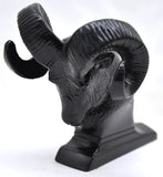 Hood Ornament Rams Head Matte Black Power Coated for Flat Hood Pull 3.5"GG#48050
