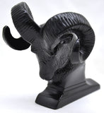 Hood Ornament Rams Head Matte Black Power Coated for Flat Hood Pull 3.5"GG#48050