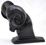 Hood Ornament Rams Head Matte Black Power Coated for Flat Hood Pull 3.5"GG#48050