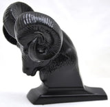 Hood Ornament Rams Head Matte Black Power Coated for Flat Hood Pull 3.5"GG#48050