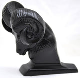Hood Ornament Rams Head Matte Black Power Coated for Flat Hood Pull 3.5"GG#48050