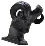 Hood Ornament Rams Head Matte Black Power Coated for Flat Hood Pull 3.5"GG#48050