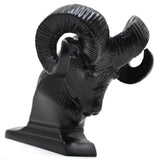 Hood Ornament Rams Head Matte Black Power Coated for Flat Hood Pull 3.5"GG#48050