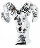 Hood Ornament Rams Head Chrome Die Cast for Flat Surface 3.5" Tall GG#48052
