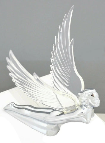 Lighted Hood Ornament Flying Goddess Windrider Clear Wings Chrome GG#48056